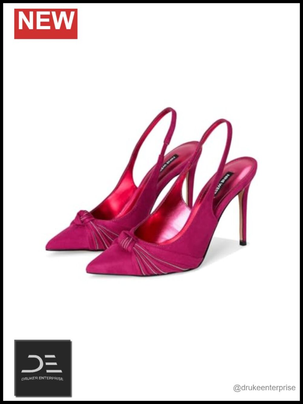 Faux Suede Pointed Toe Pump with Stiletto Heel, Knot Detail, Business Casual